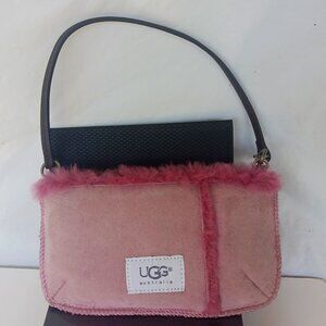 Ugg Australia small suede/ shearling pink purse